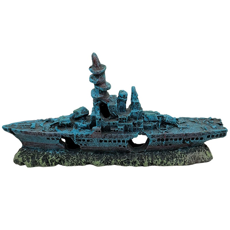 Resin Damaged Navy War Boat Sh - огляд і ціна Aquarium Marineland