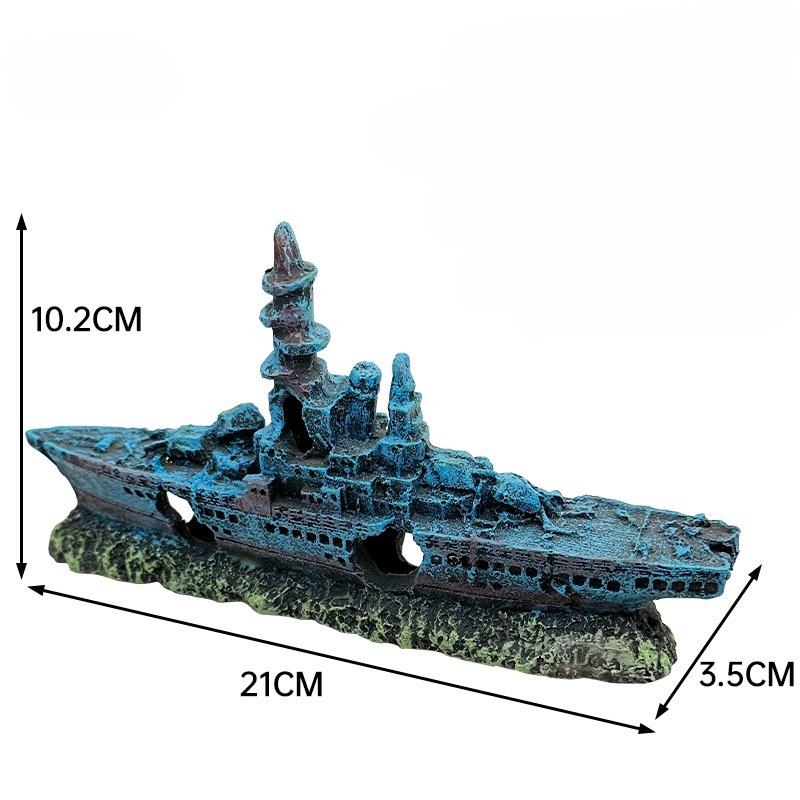 Resin Damaged Navy War Boat Sh - огляд і ціна Aquarium Marineland