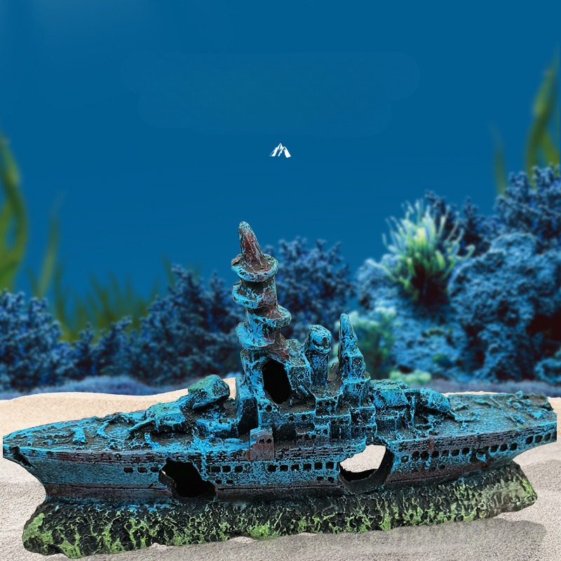 Resin Damaged Navy War Boat Sh - огляд і ціна Aquarium Marineland